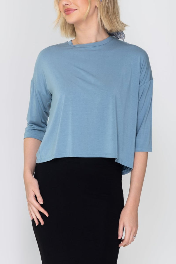 CROPPED TEE (BLUE) - Top - Yakira Bella