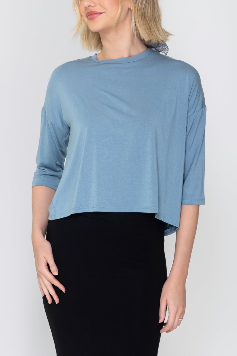 CROPPED TEE (BLUE) - Top - Yakira Bella