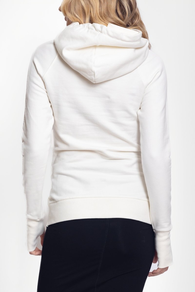 CROSSOVER HEM HOODIE (IVORY) - Top - Yakira Bella