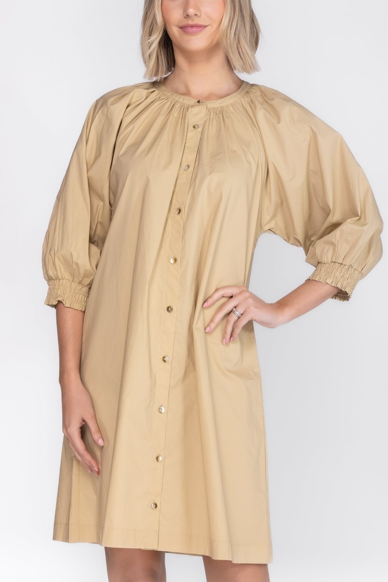 DAHLIA DRESS (KHAKI) 38" - Dress - Yakira Bella