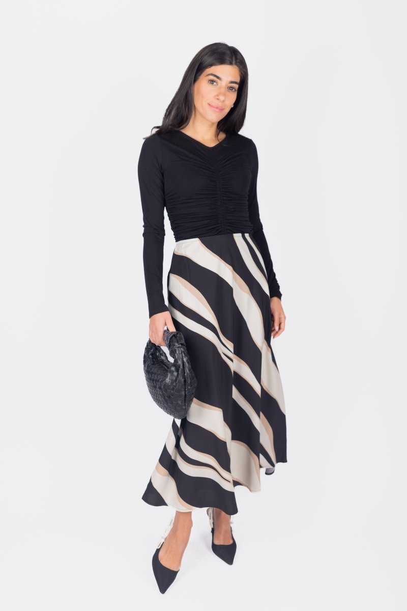 DAKOTA SKIRT (BEIGE/BLACK) - Skirt - Yakira Bella