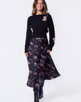 Dakota Skirt (Black Pink Flower) - Skirt - Yakira Bella