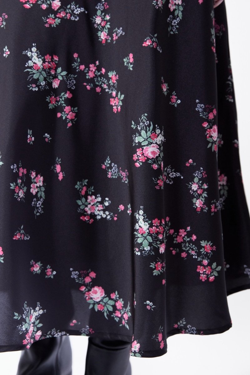 Dakota Skirt (Black Pink Flower) - Skirt - Yakira Bella