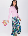 DAKOTA SKIRT (BLUE PATTERN/PINK) - Skirt - Yakira Bella