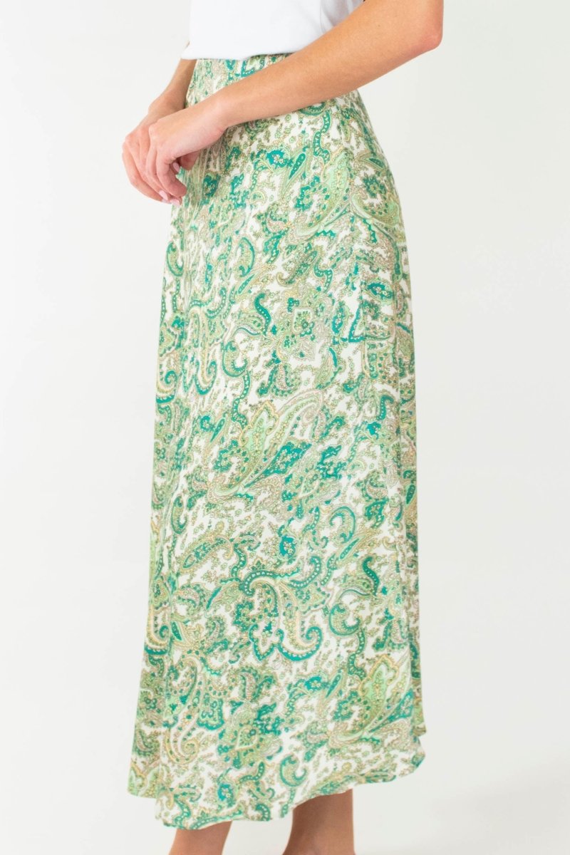 DAKOTA SKIRT (GREEN PATTERN) - Skirt - Yakira Bella