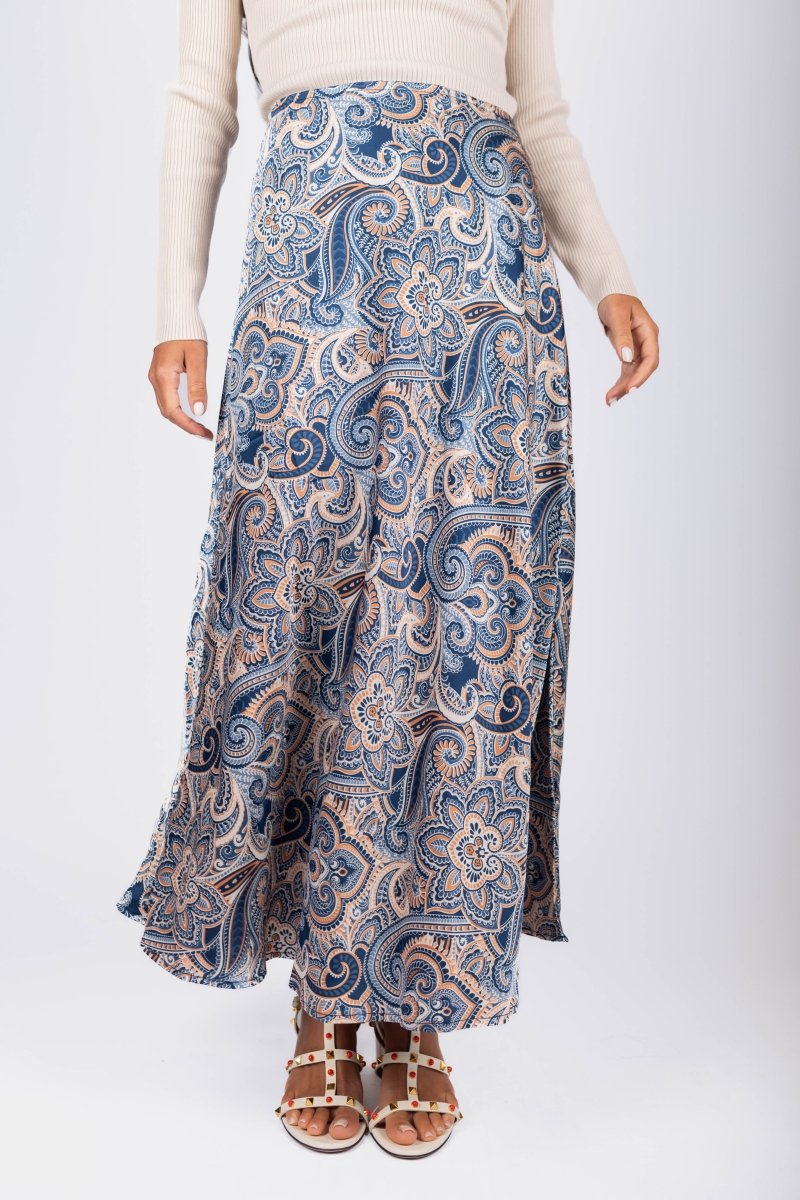Dakota Skirt (Navy/Brown) - Skirt - Yakira Bella
