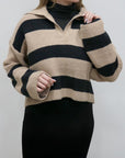 DANNA SWEATER (KHAKI/BLACK) - Top - Yakira Bella