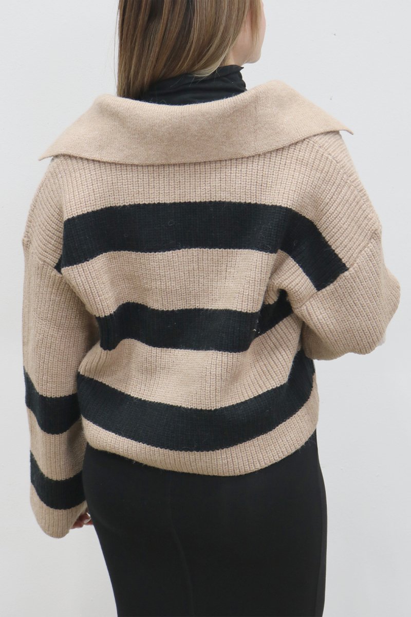 DANNA SWEATER (KHAKI/BLACK) - Top - Yakira Bella