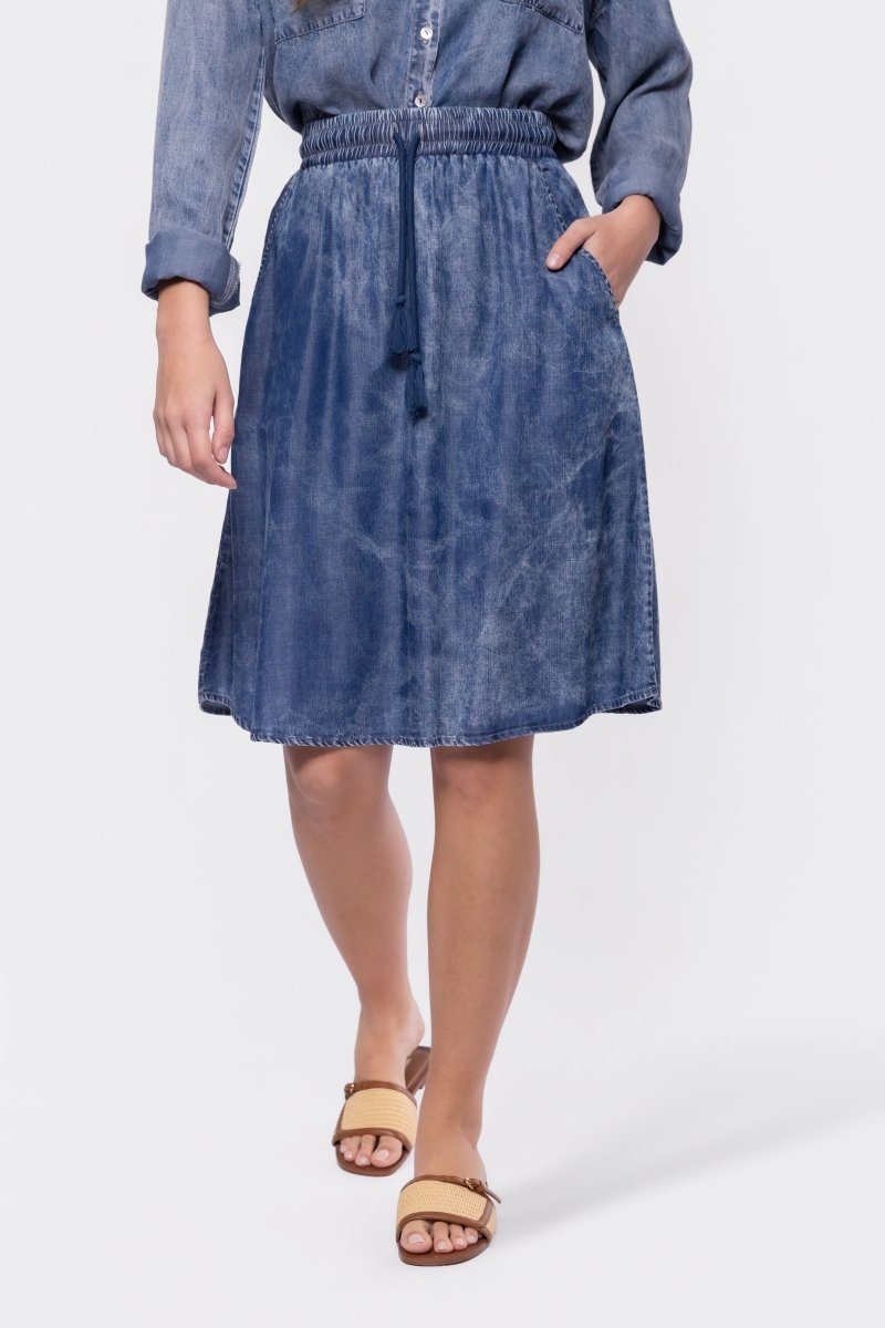 Denver Skirt 23" (Blue) - Skirt - Yakira Bella
