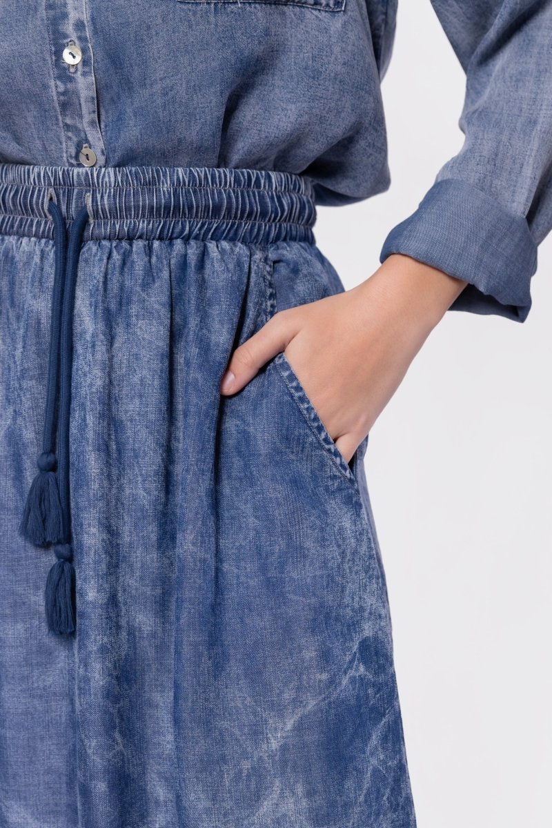 Denver Skirt 23" (Blue) - Skirt - Yakira Bella