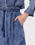 Denver Skirt 23" (Blue) - Skirt - Yakira Bella
