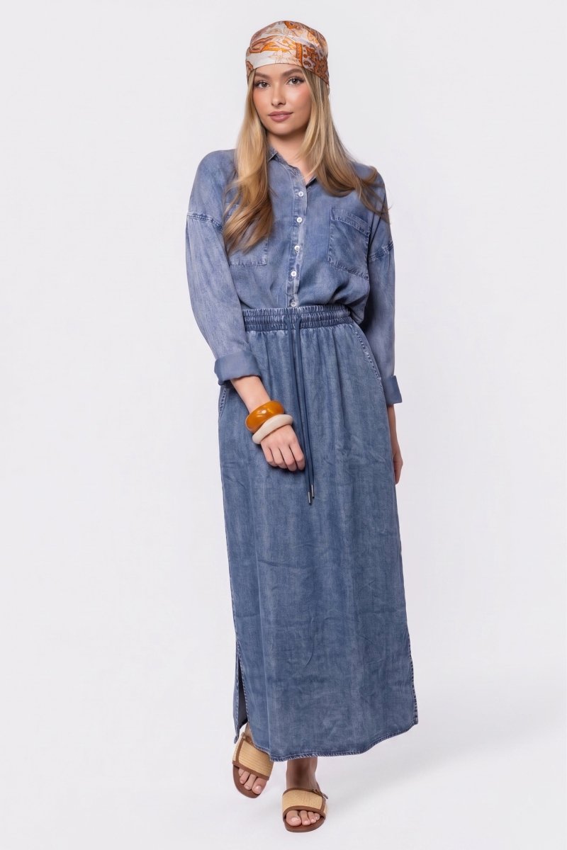 Denver Skirt 36" (Blue) - Skirt - Yakira Bella