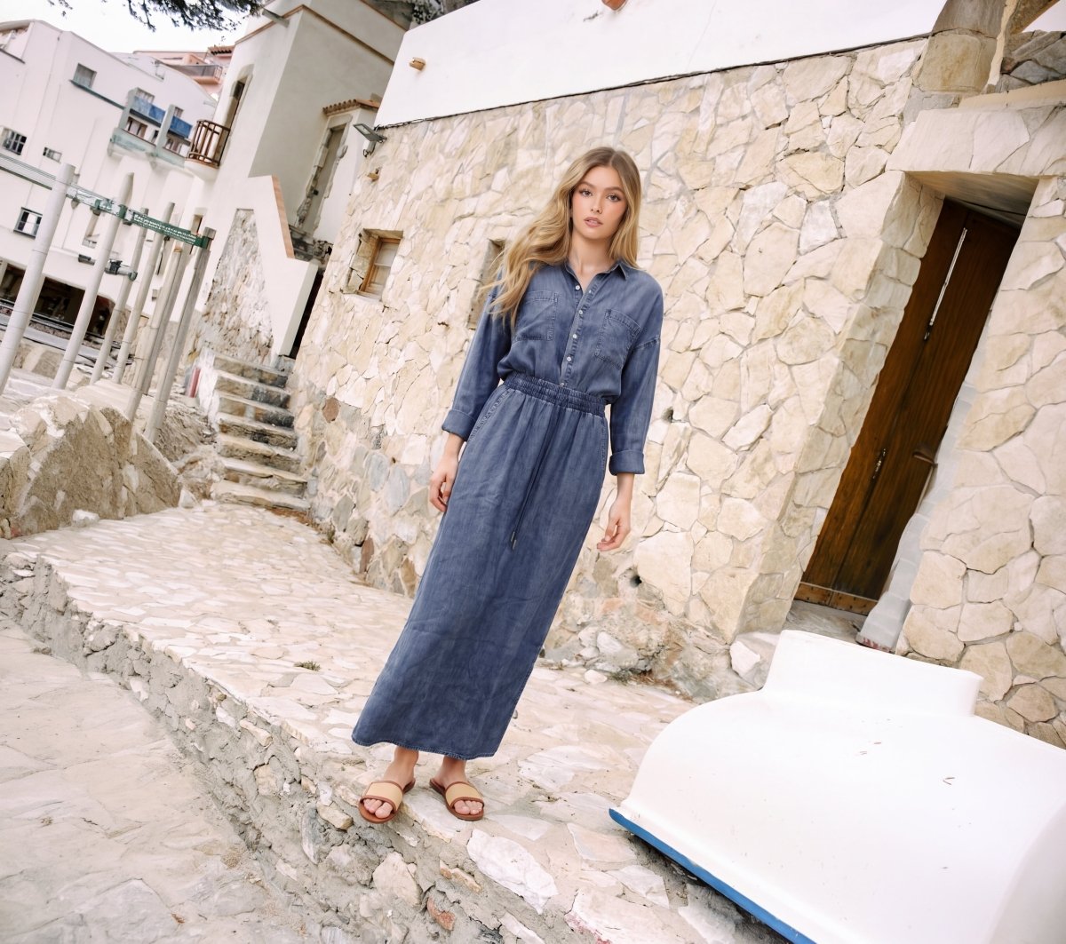 Denver Skirt 36" (Blue) - Skirt - Yakira Bella