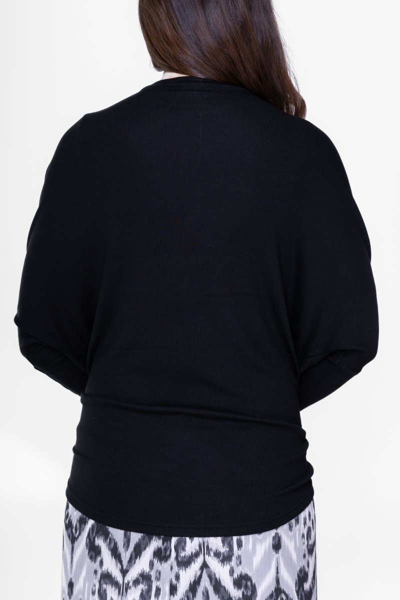 DOLMAN RIBBED CREW (BLACK) - Top - Yakira Bella