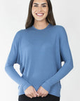 DOLMAN RIBBED CREW (DENIM) - Top - Yakira Bella