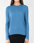 DOLMAN RIBBED CREW (DENIM) - Top - Yakira Bella