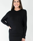 DOLMAN RIBBED V (BLACK) - Top - Yakira Bella