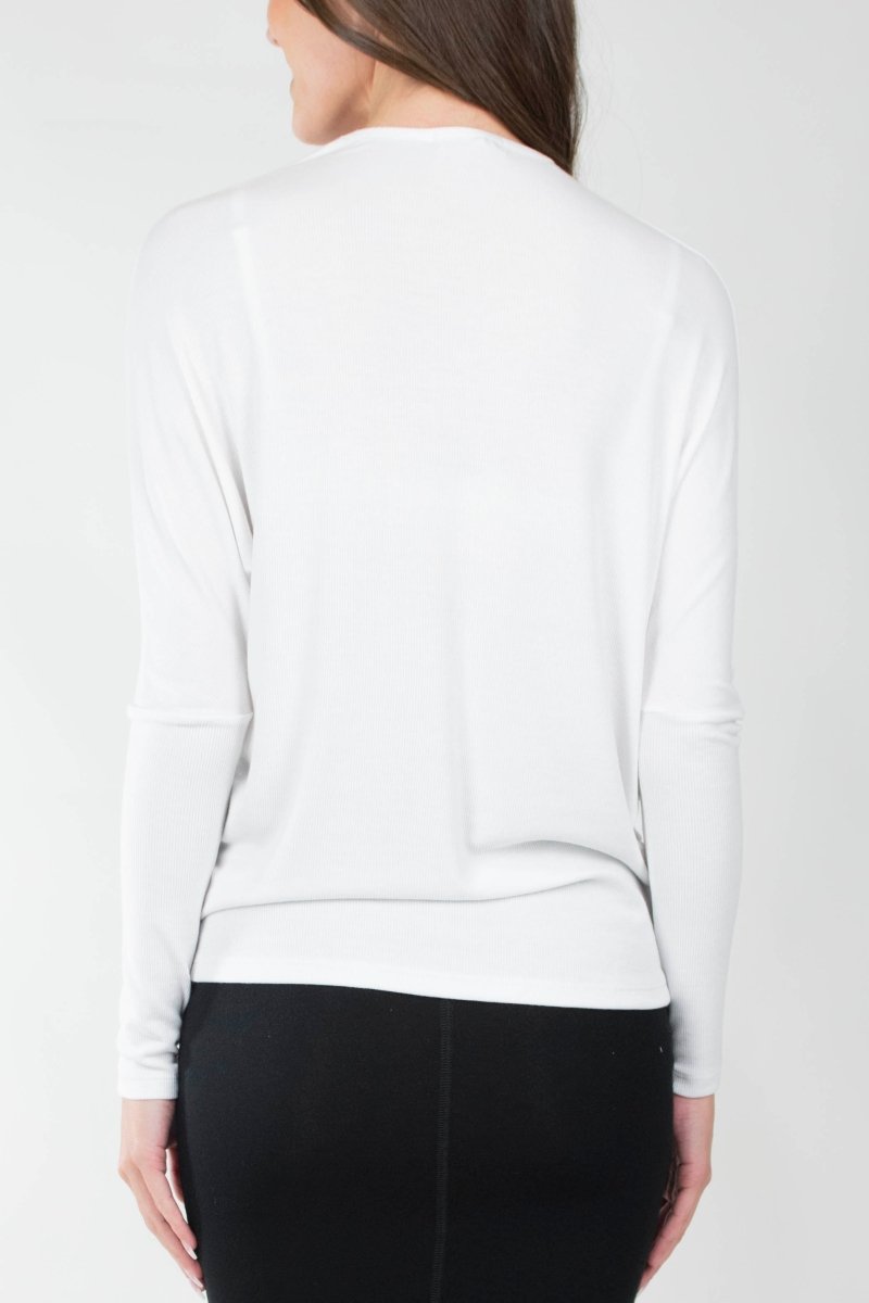 DOLMAN RIBBED V (WHITE) - Top - Yakira Bella