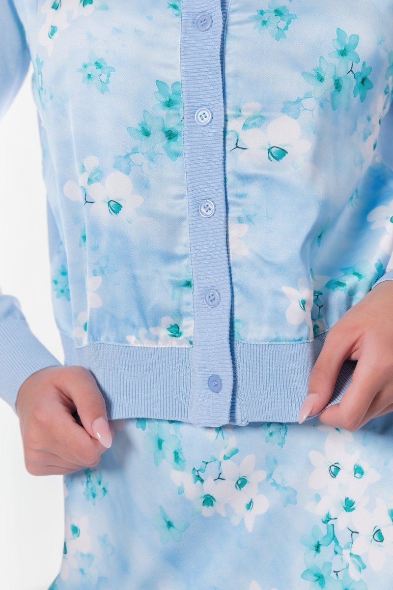 Donna Cardigan (Mint Flower) - Top - Yakira Bella
