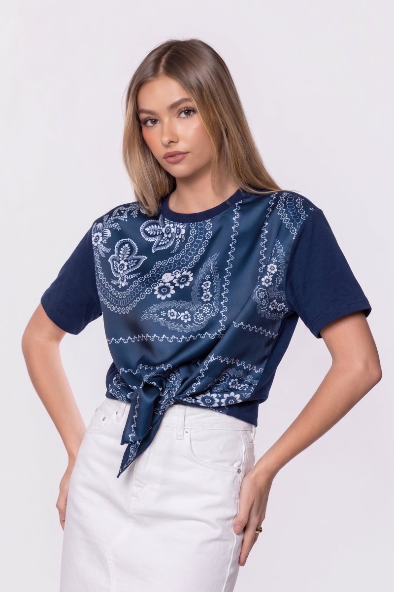 Edie Top (Navy/Navy Pattern) - Top - Yakira Bella