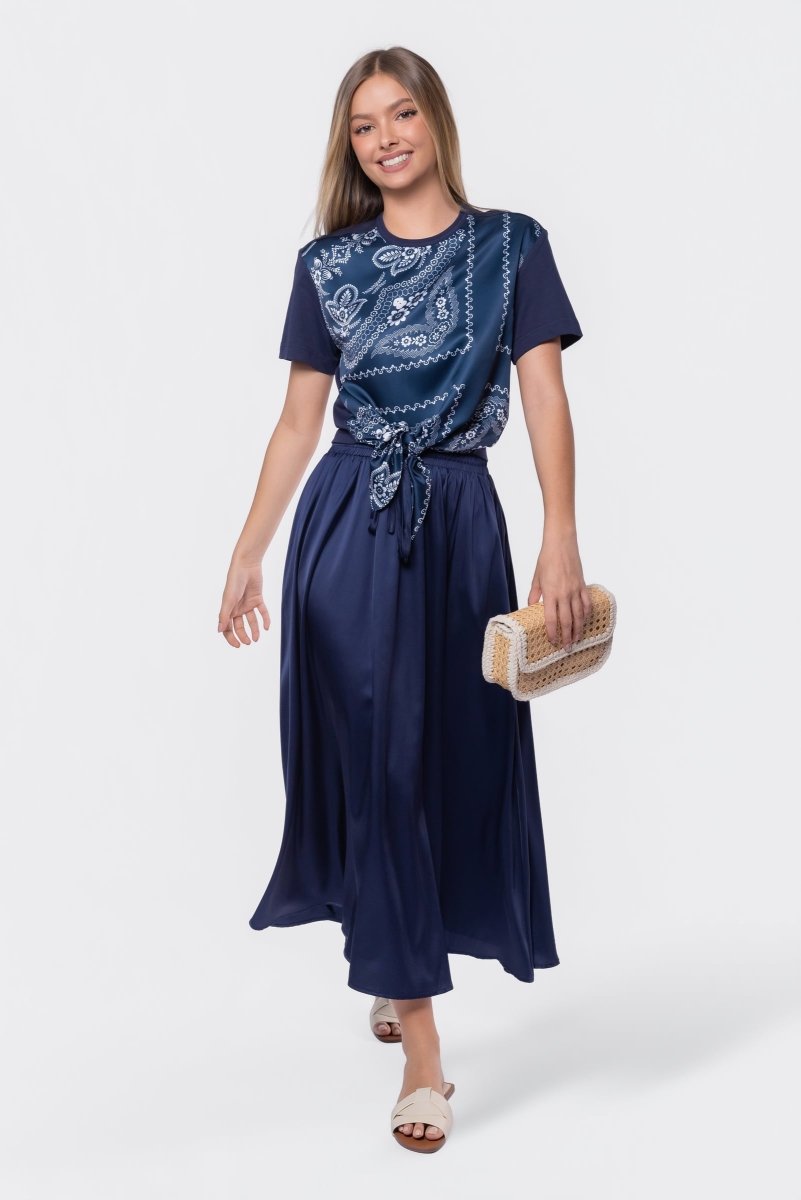 Edie Top (Navy/Navy Pattern) - Top - Yakira Bella