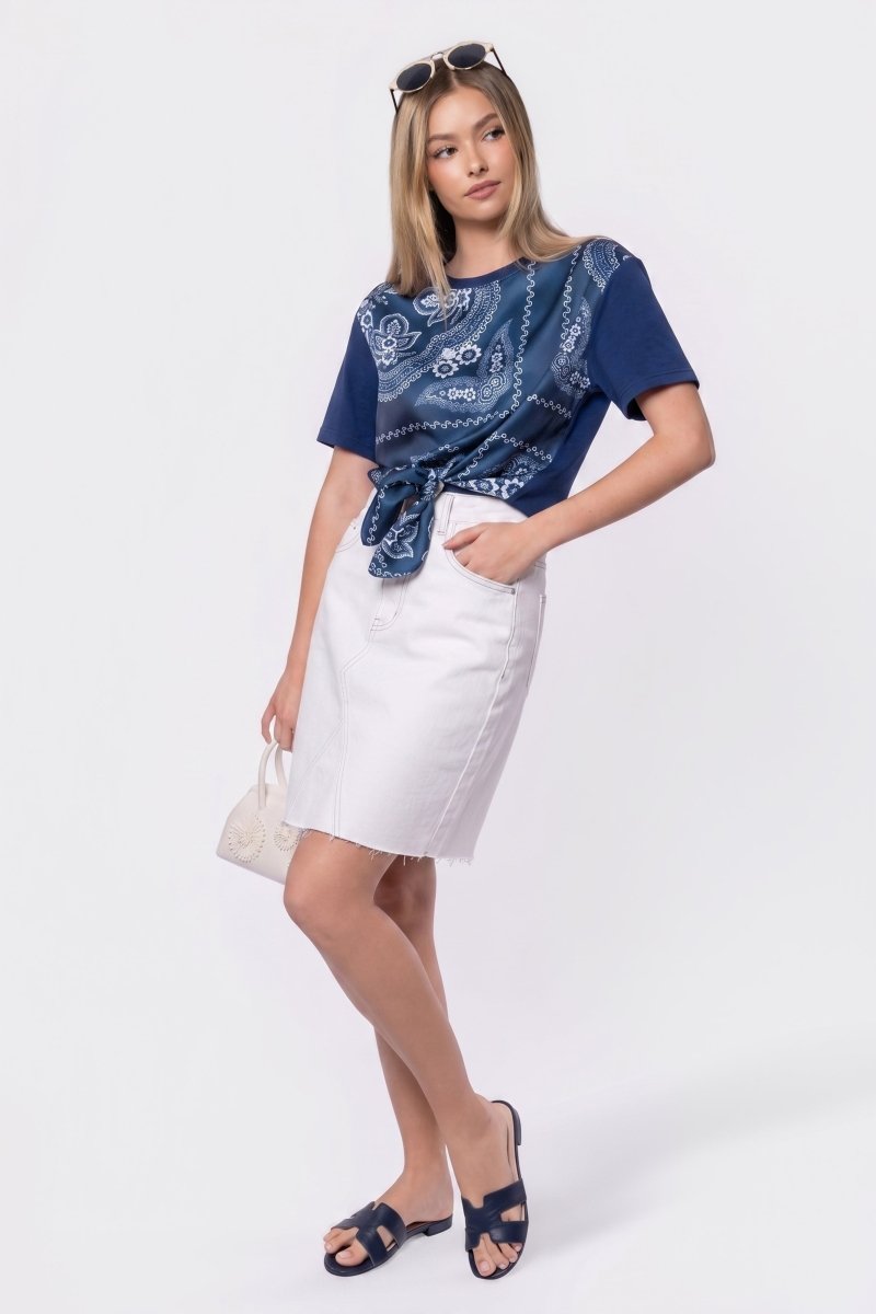 Edie Top (Navy/Navy Pattern) - Top - Yakira Bella