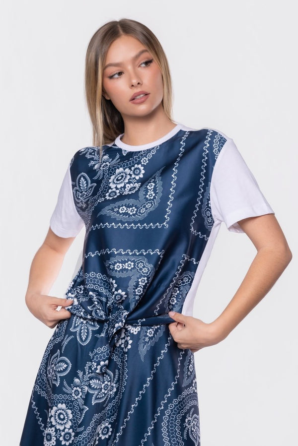 Edie Top (White/Navy Pattern) - Top - Yakira Bella
