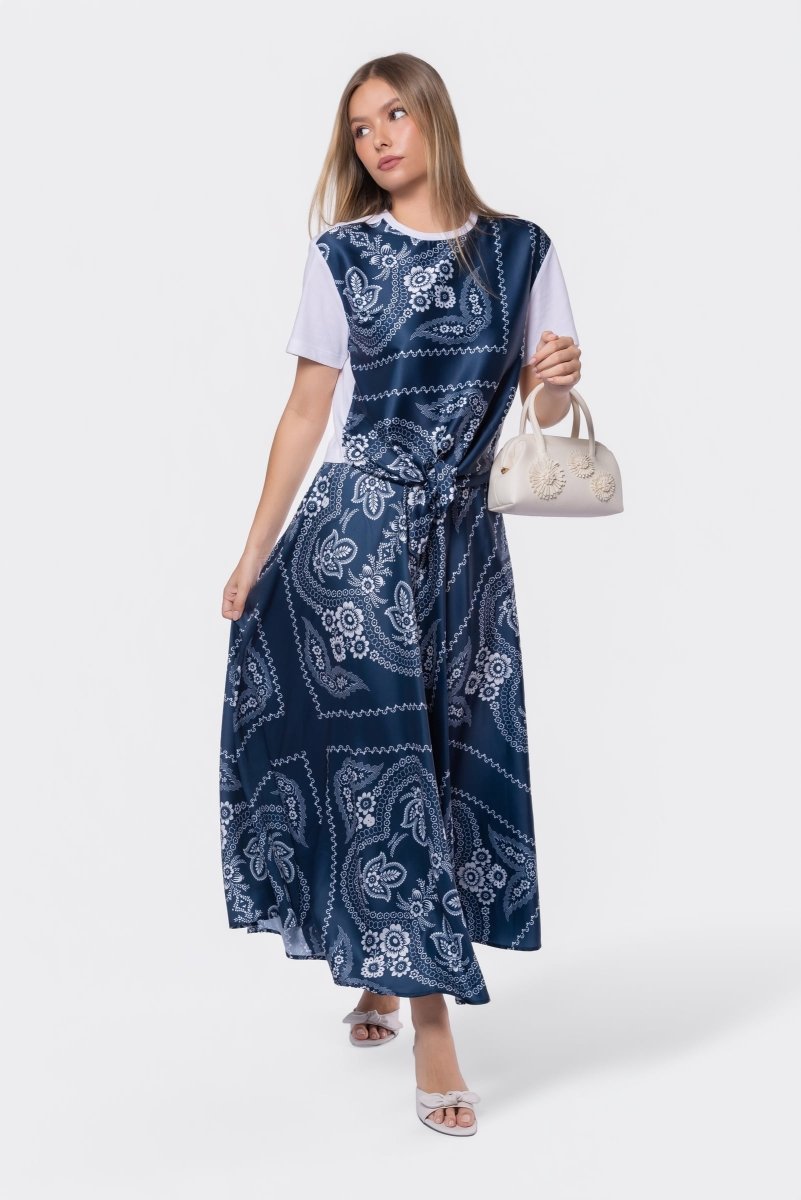 Edie Top (White/Navy Pattern) - Top - Yakira Bella