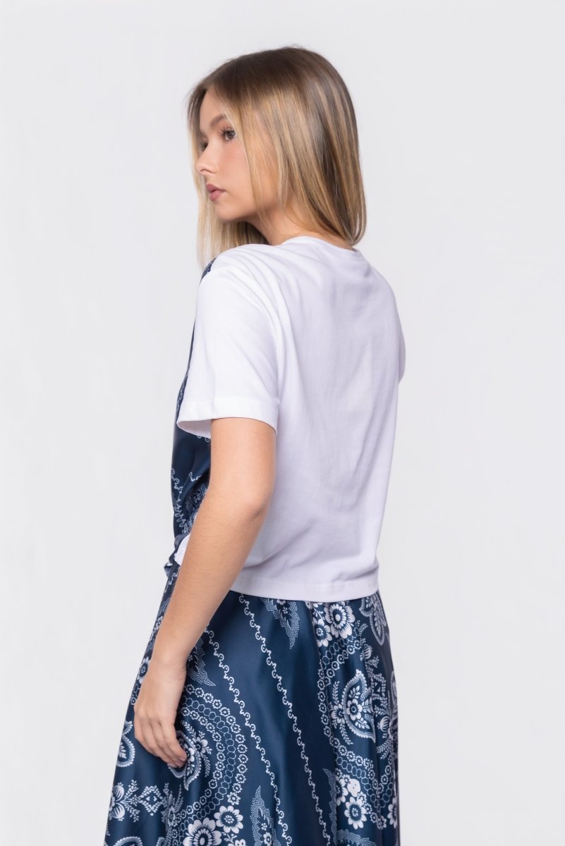 Edie Top (White/Navy Pattern) - Top - Yakira Bella