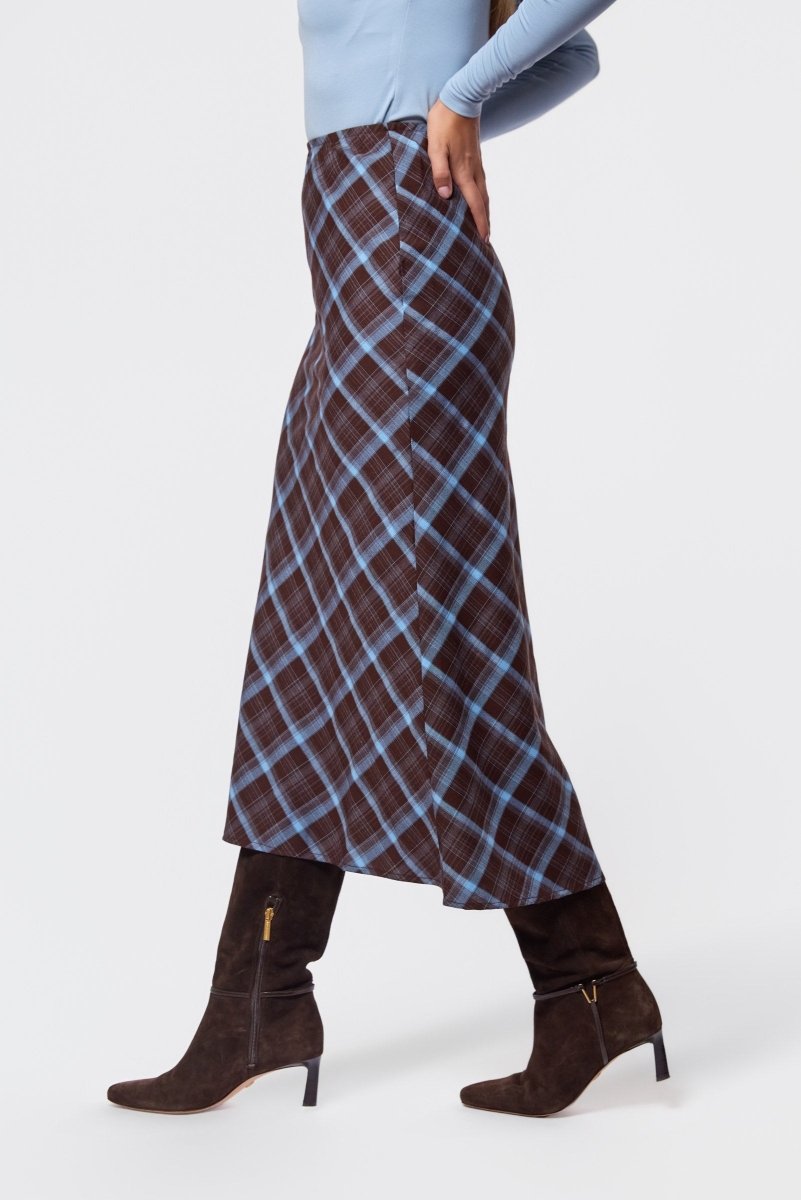 Elenia Skirt (Brown Plaid) - Skirt - Yakira Bella