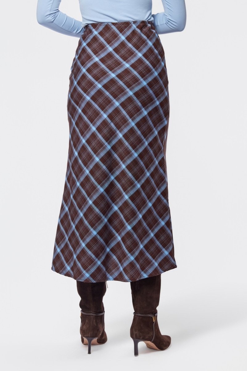 Elenia Skirt (Brown Plaid) - Skirt - Yakira Bella