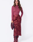 Elenia Skirt (Burgundy Pattern) - Skirt - Yakira Bella