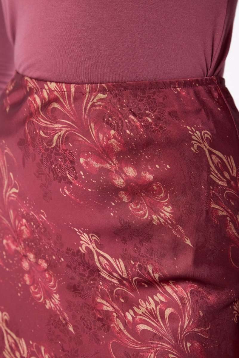 Elenia Skirt (Burgundy Pattern) - Skirt - Yakira Bella