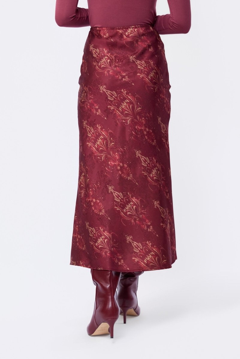 Elenia Skirt (Burgundy Pattern) - Skirt - Yakira Bella