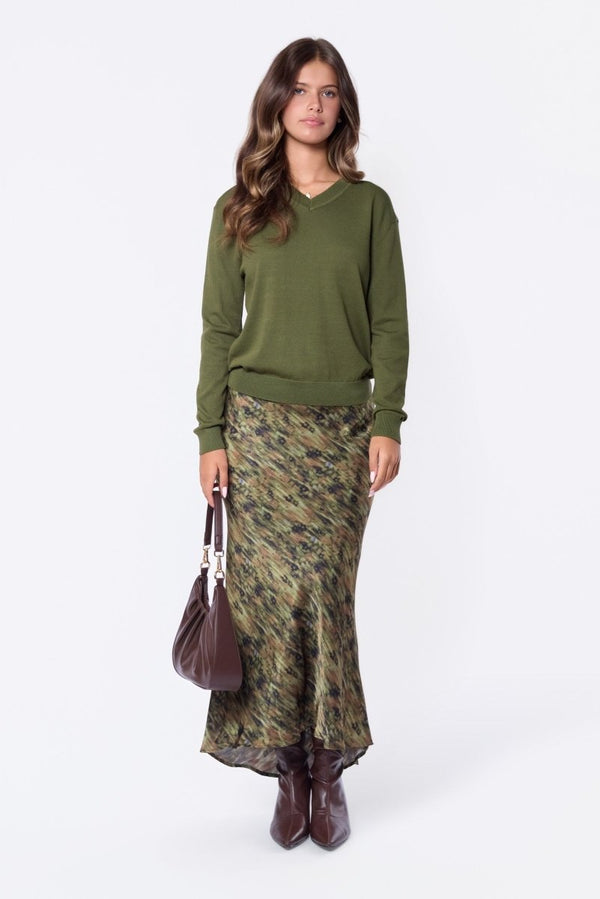 Elenia Skirt (Dark Green Pattern) - Skirt - Yakira Bella