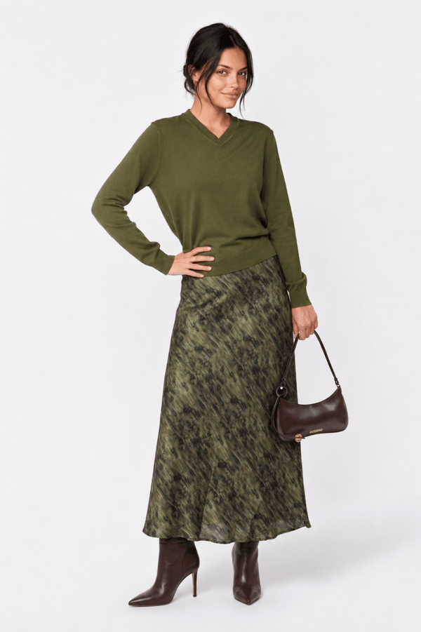 Elenia Skirt (Dark Green Pattern) - Skirt - Yakira Bella