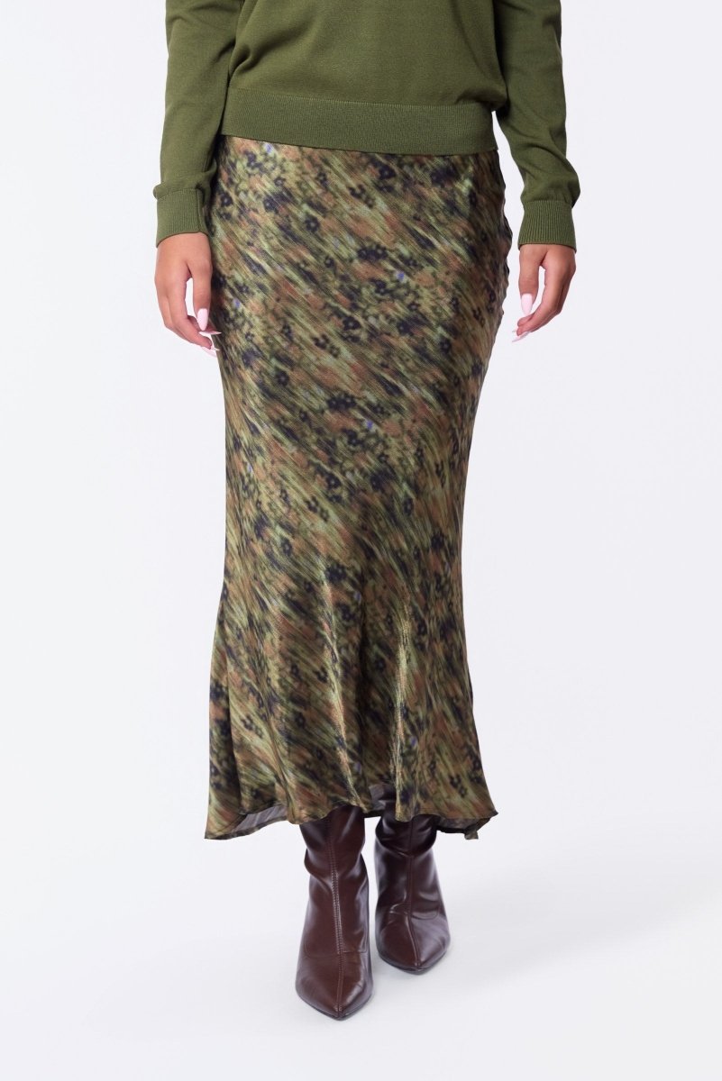 Elenia Skirt (Dark Green Pattern) - Skirt - Yakira Bella