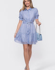 Elisa Dress 36" (White/Blue) - Dress - Yakira Bella