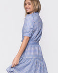 Elisa Dress 36" (White/Blue) - Dress - Yakira Bella