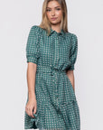 Elisa Dress 36" (White/Green) - Dress - Yakira Bella