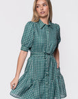 Elisa Dress 36" (White/Green) - Dress - Yakira Bella
