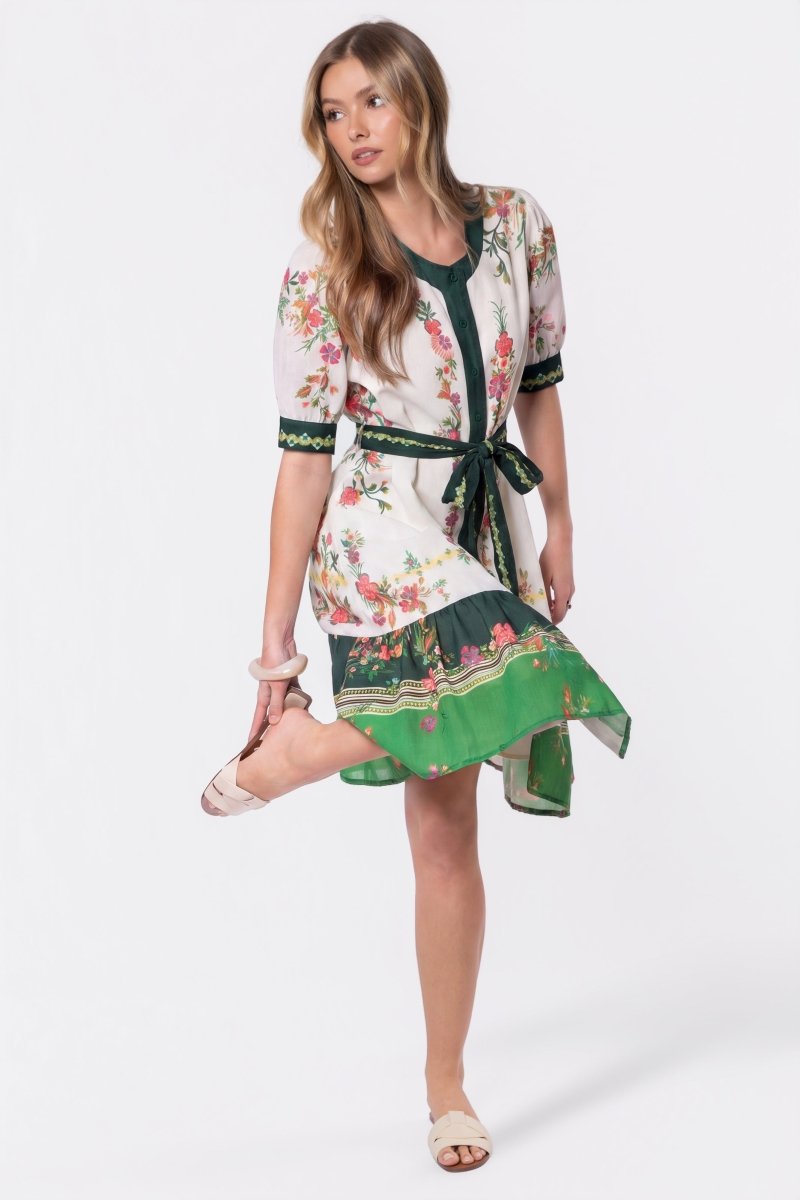 Elma Dress (Ivory Green) - Dress - Yakira Bella