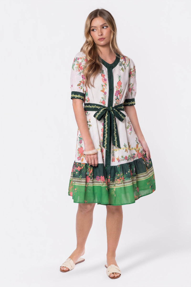 Elma Dress (Ivory Green) - Dress - Yakira Bella