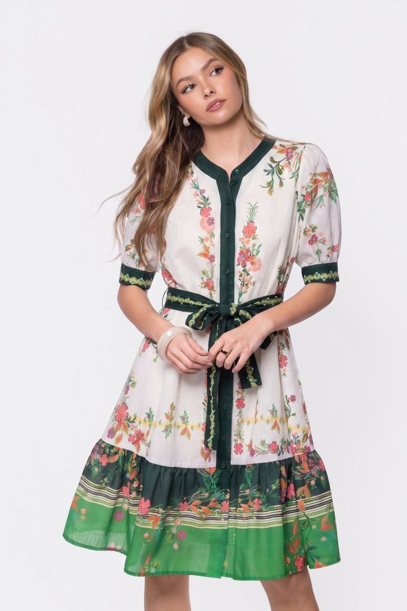 Elma Dress (Ivory Green) - Dress - Yakira Bella