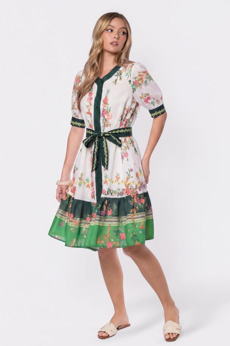 Elma Dress (Ivory Green) - Dress - Yakira Bella