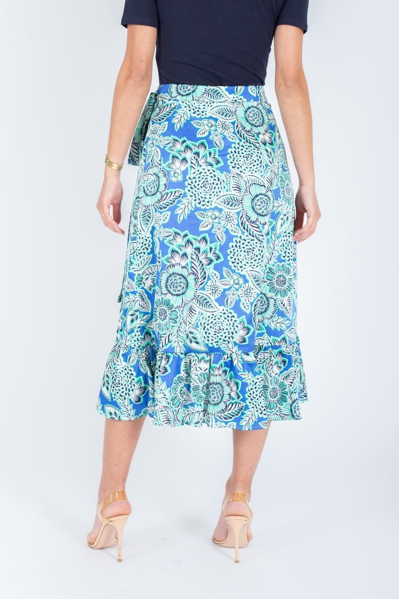 EMERSON SKIRT (BLUE PATTERN/GREEN) - Skirt - Yakira Bella