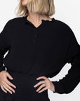 EMILY DRESS LONG SLEEVE (BLACK) 41" - Dress - Yakira Bella