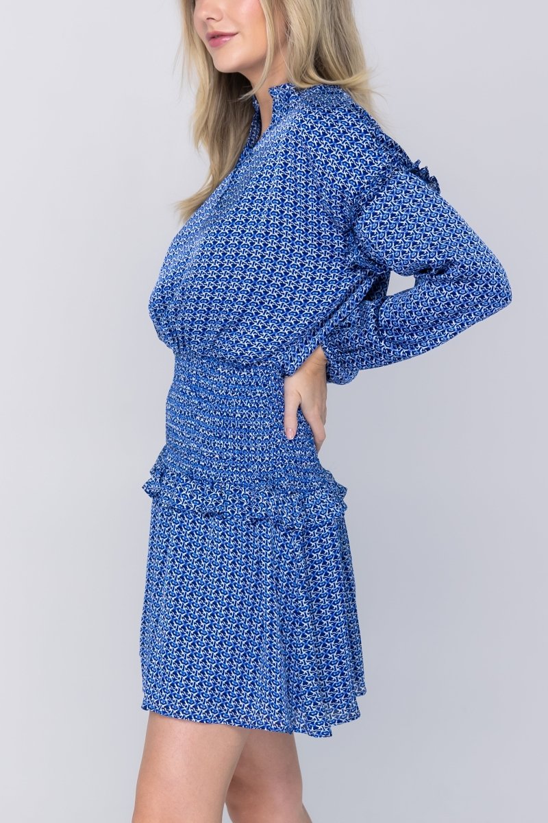 EMILY DRESS Long Sleeve (BLUE) 37" - Dress - Yakira Bella