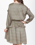 EMILY DRESS Long Sleeve (GREEN PATTERN) 41" - Dress - Yakira Bella