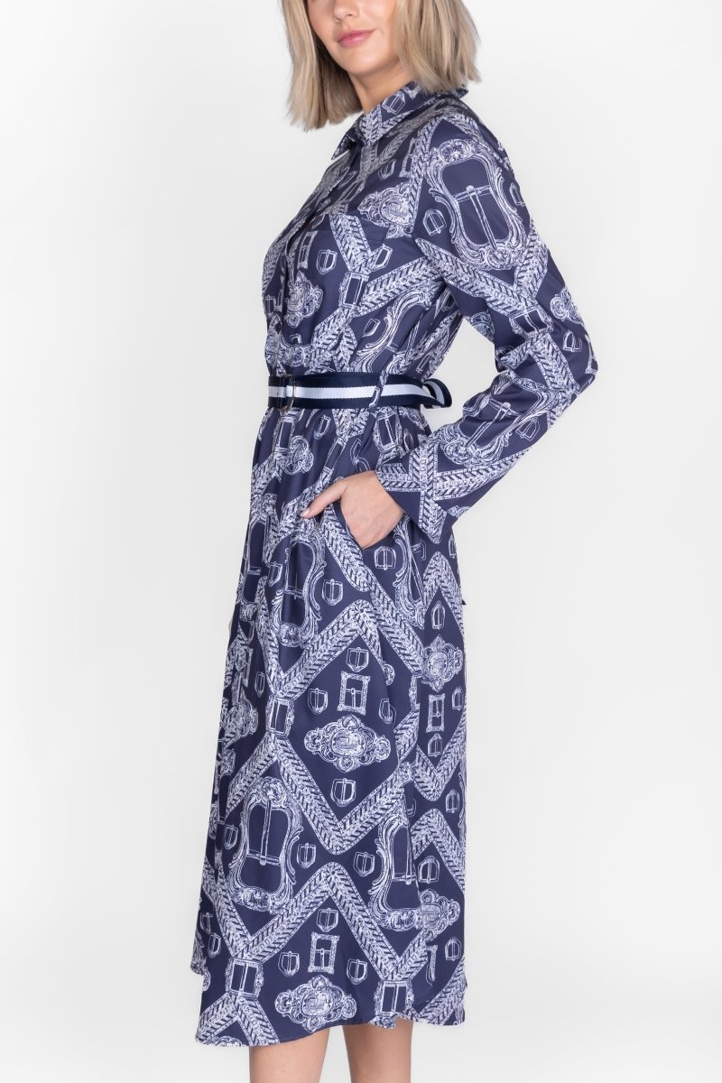 EMMA DRESS LONG SLEEVE (NAVY) - Dress - Yakira Bella